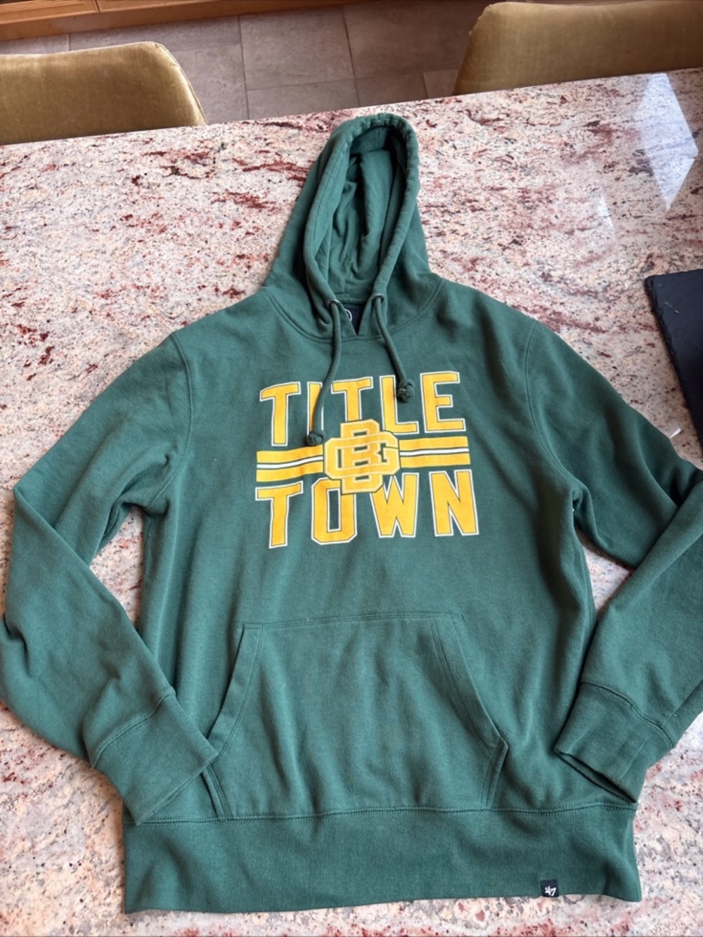 47 Brand Green Bay packers Hoodie with Yellow 'Title Town' Graphic nfl